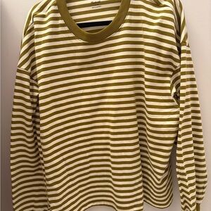 Striped Ivory and Khaki Boxy Shirt